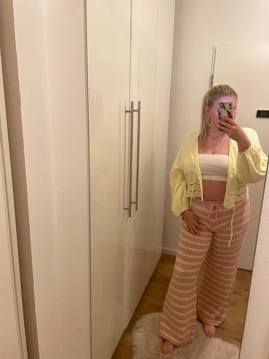 Super Stylische Häkel Hose - rosa