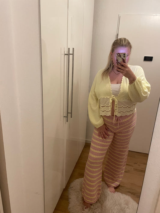 Super Stylische Häkel Hose - rosa