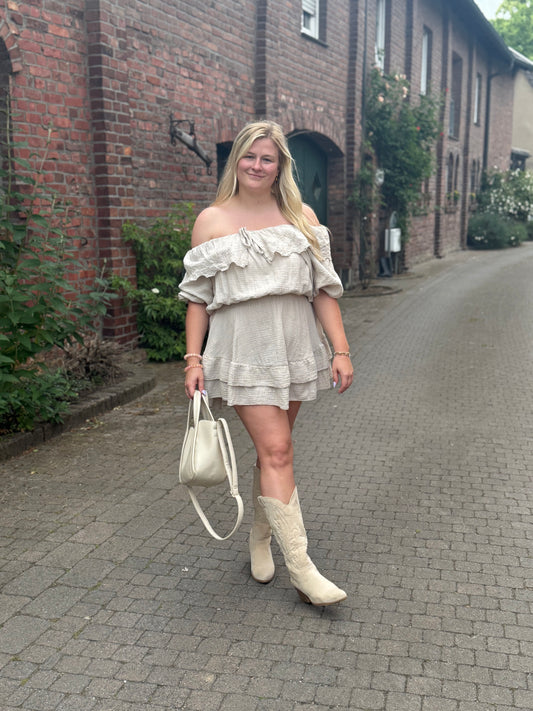 Musselinkleid Beige